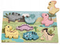 PUZZLE DREWNIANE UKŁADANKA DINOZAURY PASTELOWE zabawki dla dzieci, prezent