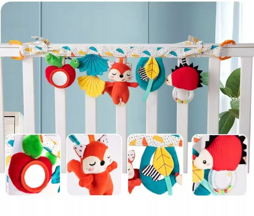 Długa zawieszka sensoryczna Liseek do łóżeczka zabawka z zawieszkami 0+