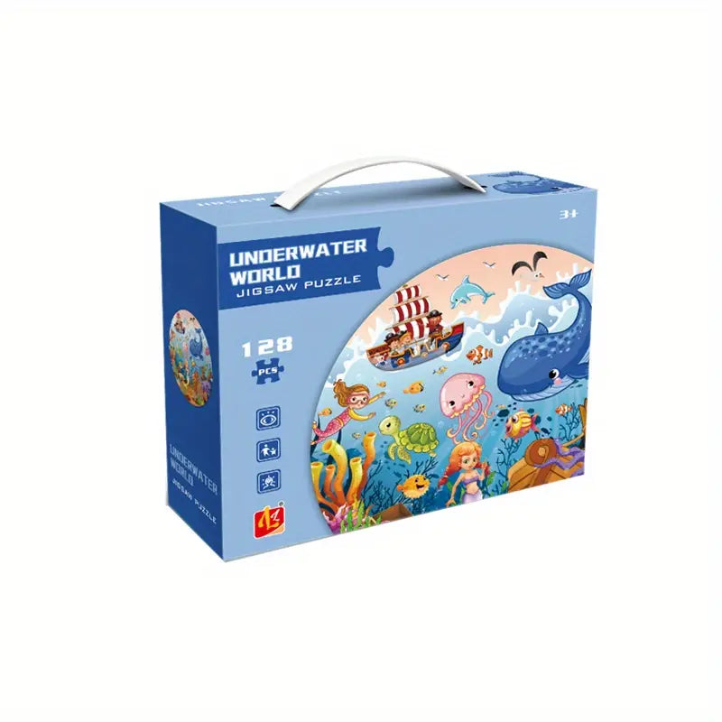 128-piece Underwater World puzzle in a case with a handle