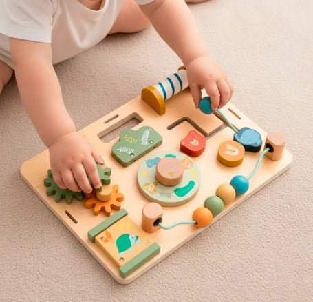 Drewniana tablica manipulacyjna Montessori edukacyjna zabawka dla dzieci