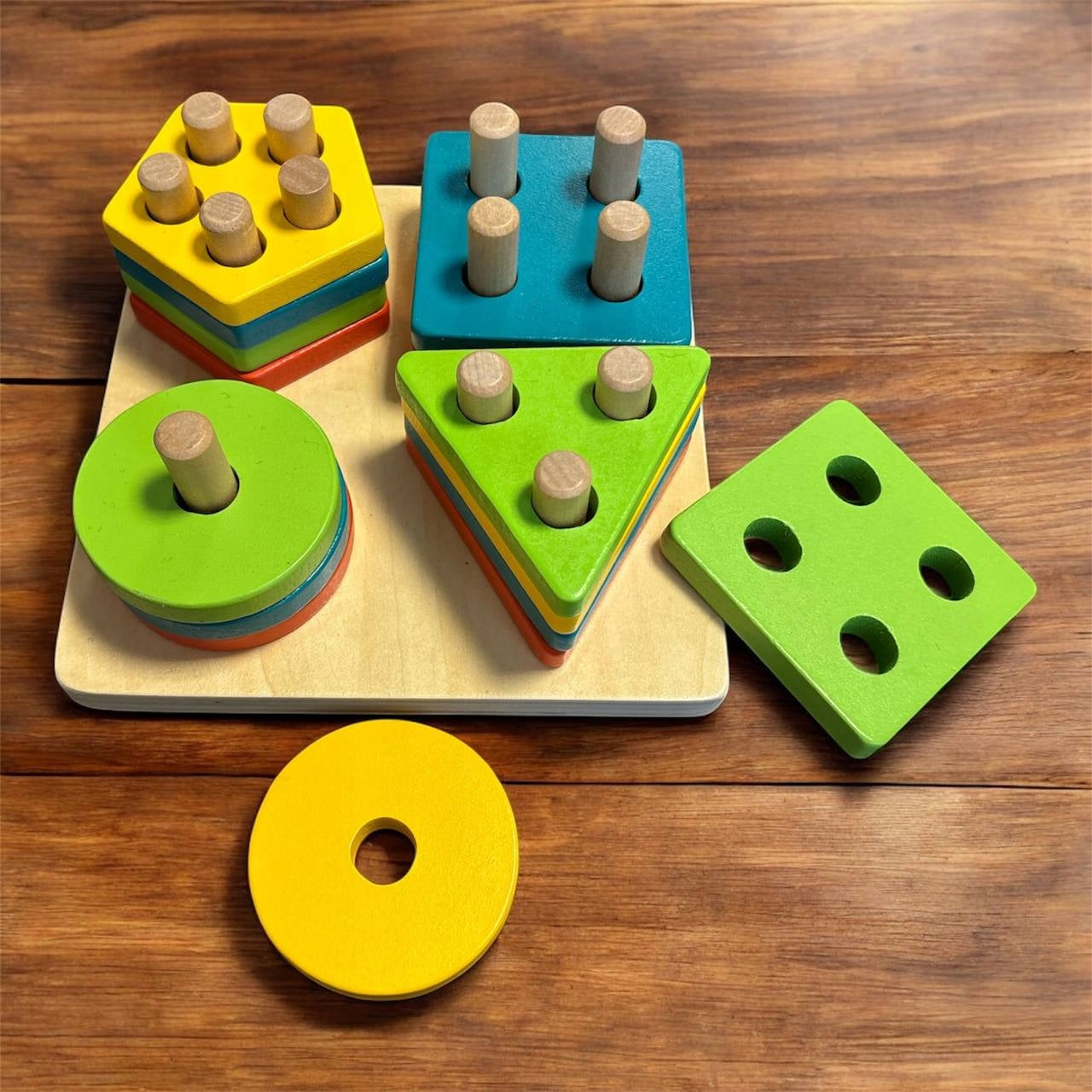 Drewniana Tablica Montessori do Sortowania Kształtów 12m+ - Edukacyjna