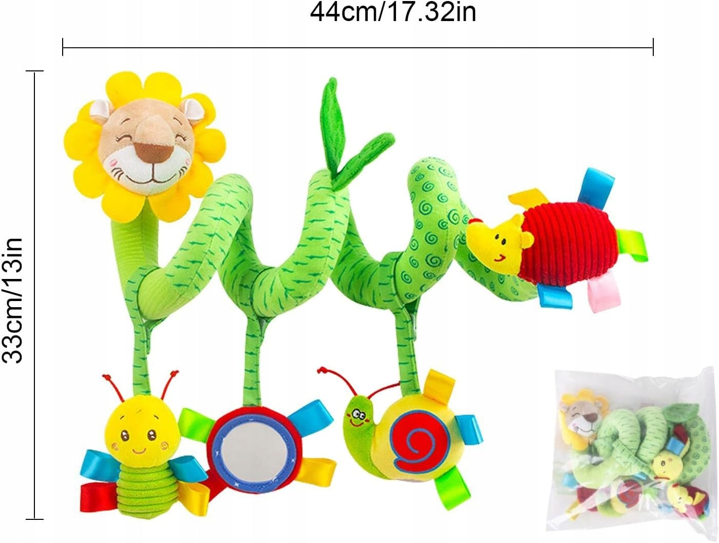 Spirala Sensoryczna do Wózka i Łóżeczka dla Niemowląt 0+ Zabawka Montessori