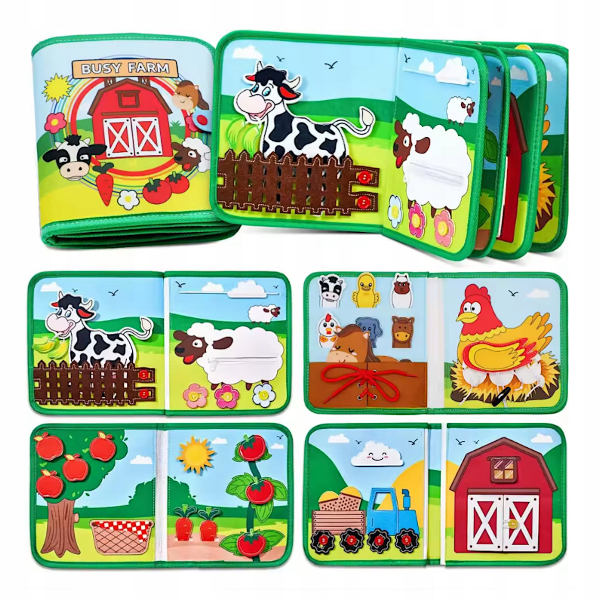 Montessori-Filzbuch zum Thema Bauernhof für Kleinkinder