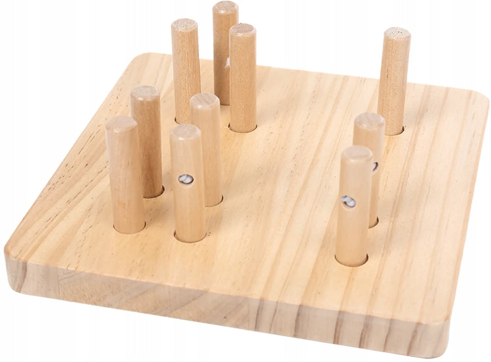 Drewniana tablica do sortowania kształtów (Montessori), 12 m+, 17 elementów