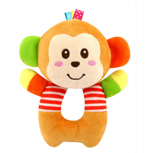 Pluszowa Grzechotka Małpka - Edukacyjna zabawki dla niemowliaka na prezent
