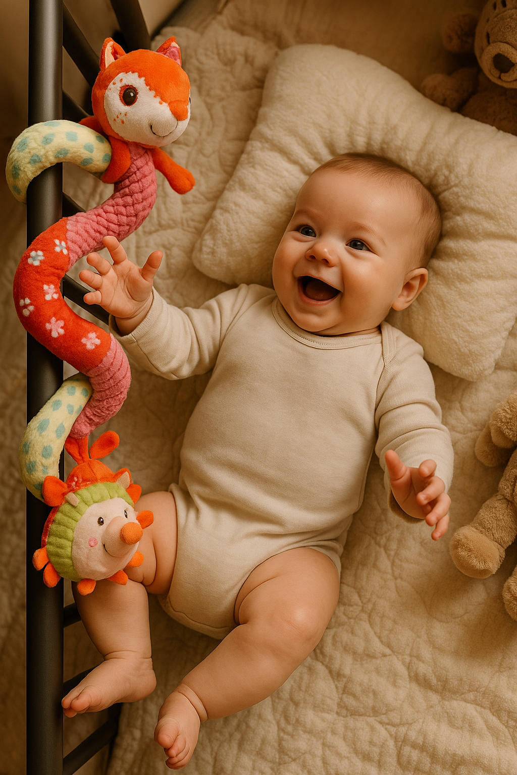 Spirala do Wózka i Łóżeczka Lisek – Zawieszka, zabawki dla niemowląt