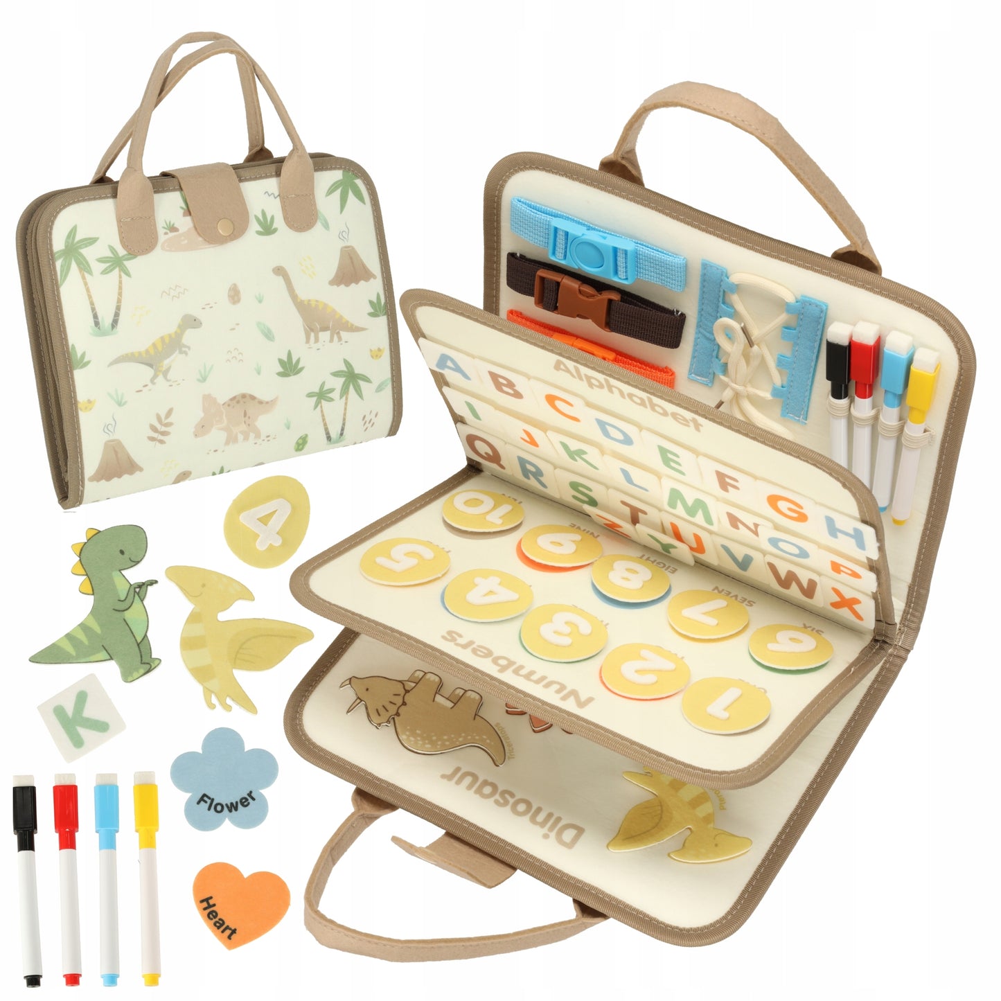 Tablica manipulacyjna Montessori wielokolorowa tkaninowa z filcu na prezent