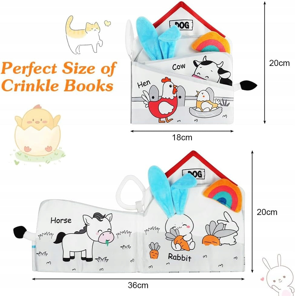 Książeczka sensoryczna dla niemowląt do wózka Szeleszcząca książeczka 0+