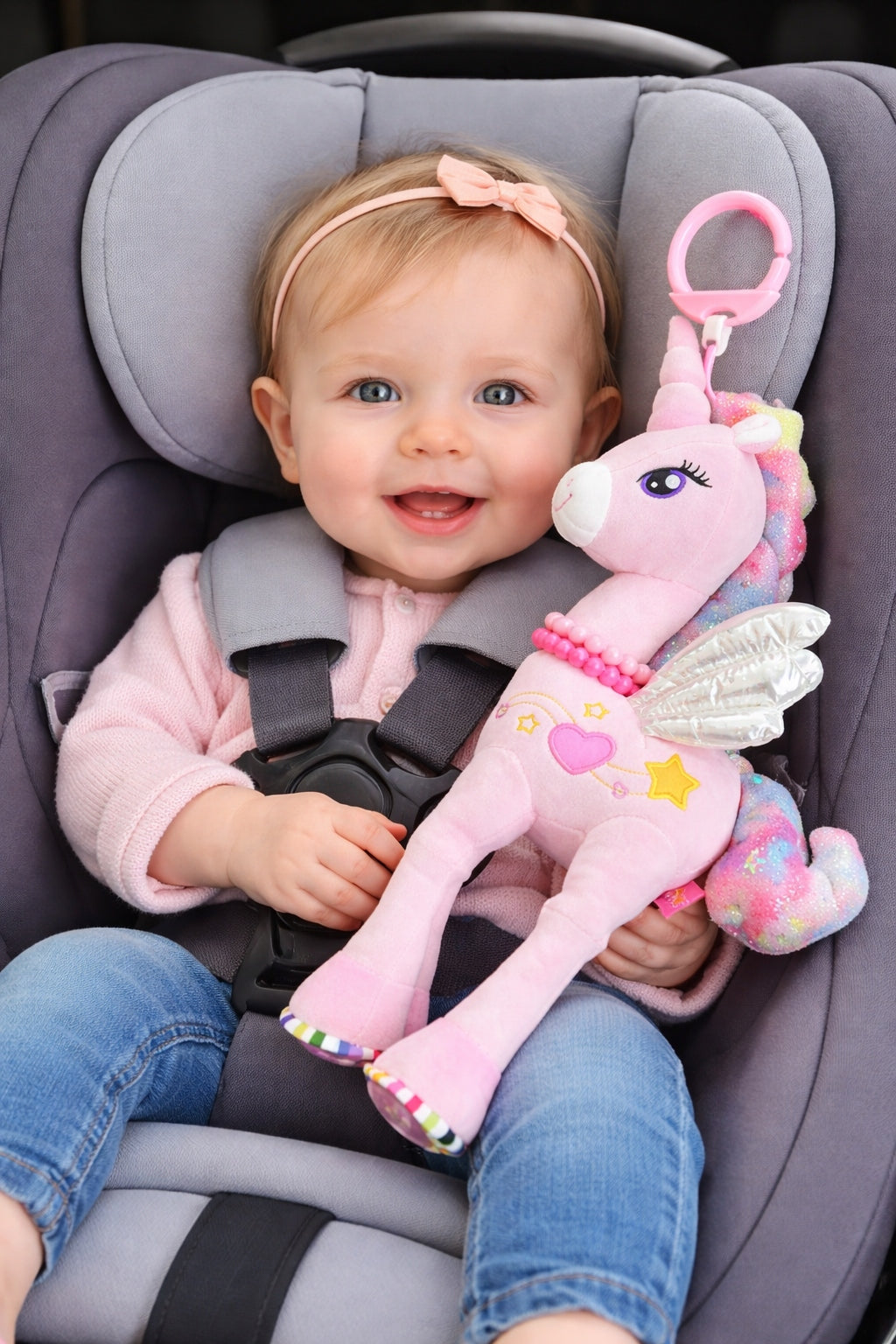 Zawieszka Sensoryczna Jednorożec Pluszowy do Wózka Łóżeczka 0+ Polska marka