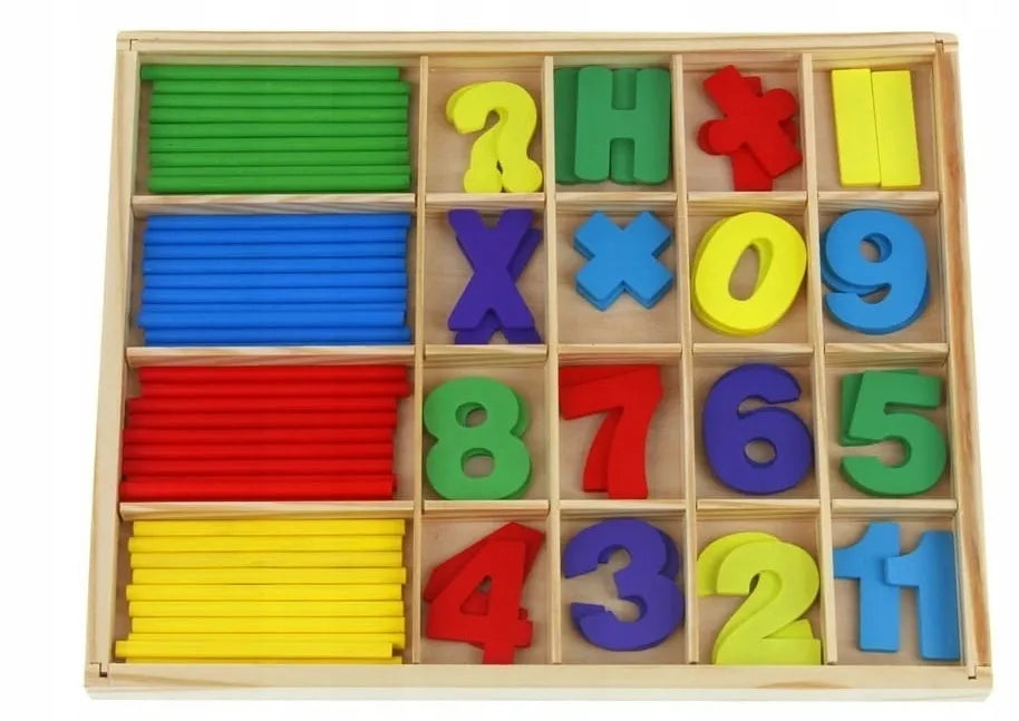 Wooden counting set – colourful sticks and numbers in a box – photo 5