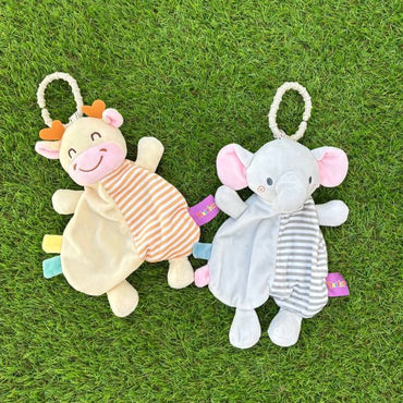 Colourful cow cuddly toy with taggies – photo 2