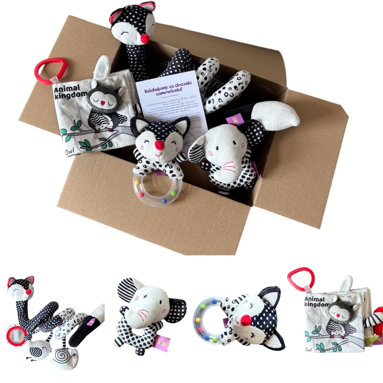 Zestaw edukacyjny Montessori dla niemowląt - 4 zabawki