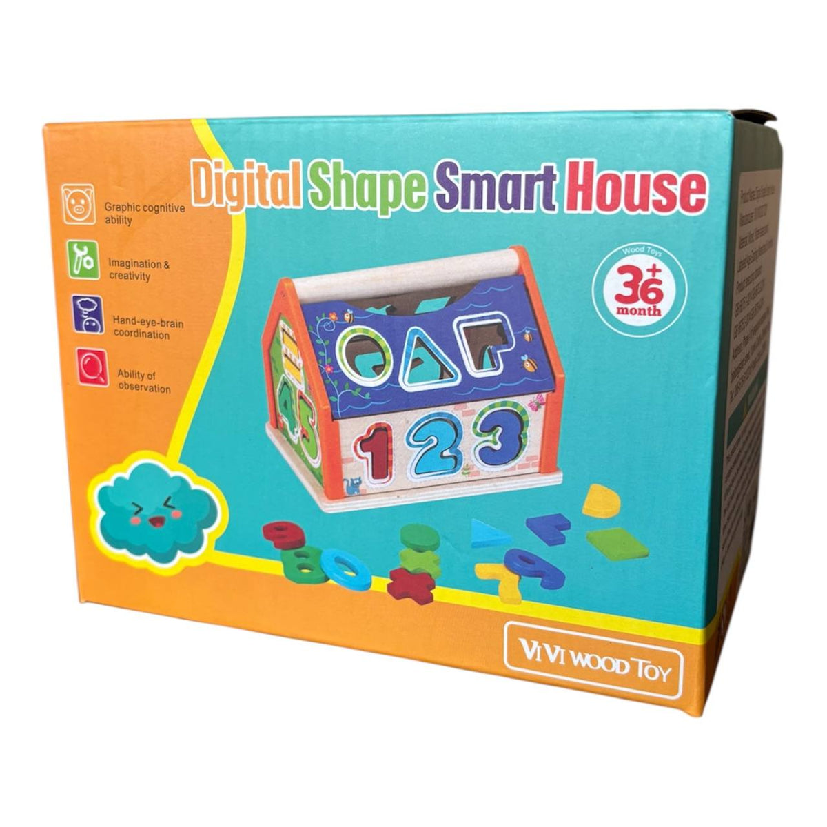 Hölzernes Lernhaus Smart House – Sortierer für Formen und Zahlen – Foto 4
