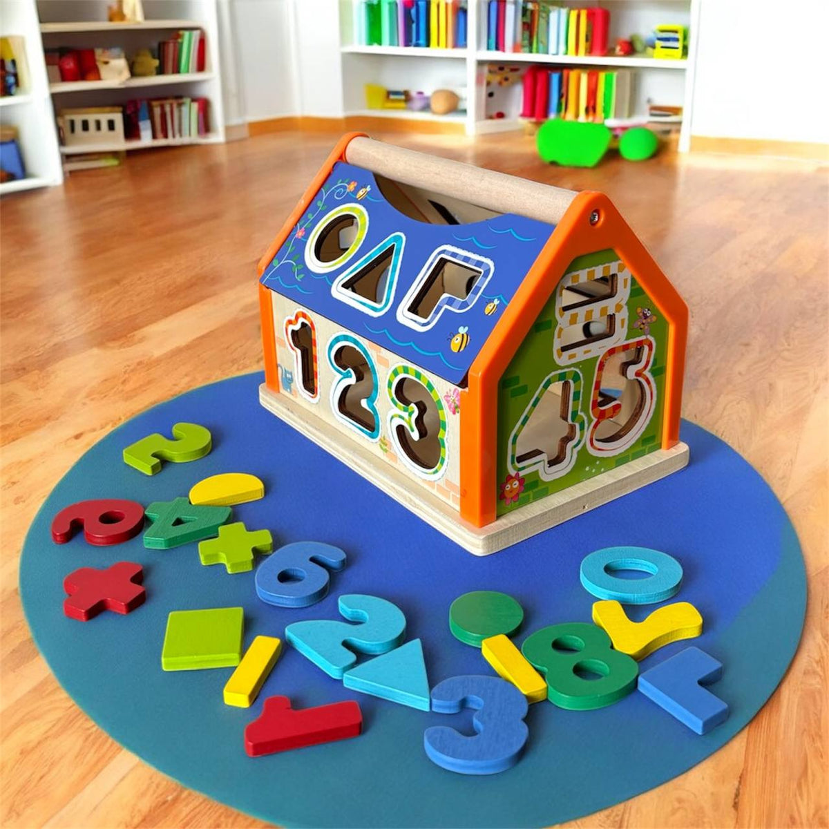 Hölzernes Lernhaus Smart House – Sortierer für Formen und Zahlen – Foto 7