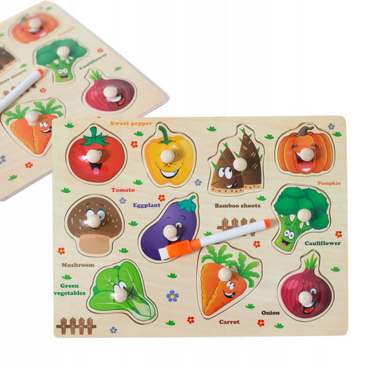 Drewniana układanka sorter edukacyjna – dla dzieci na prezent