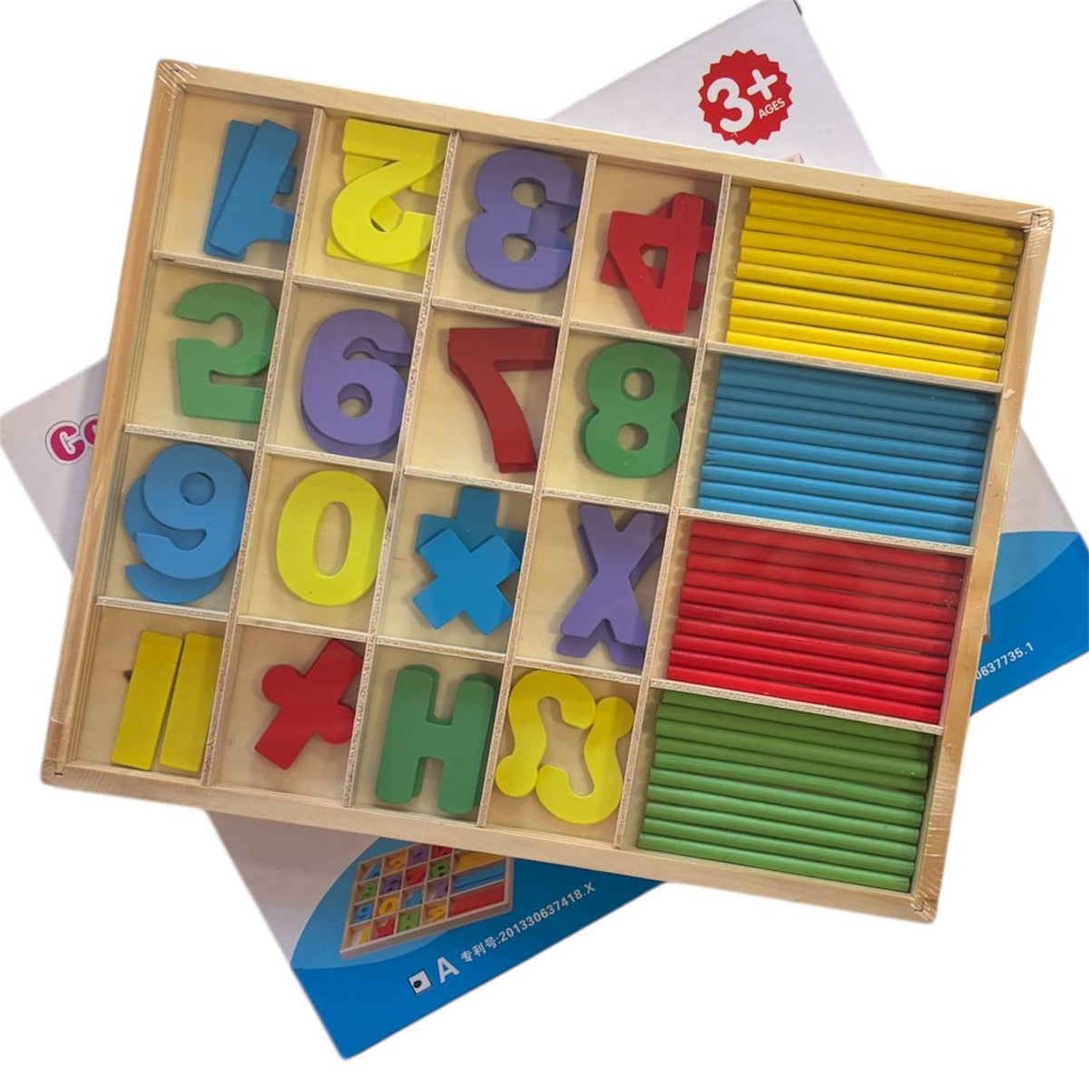 Wooden counting set – colourful sticks and numbers in a box – photo 4