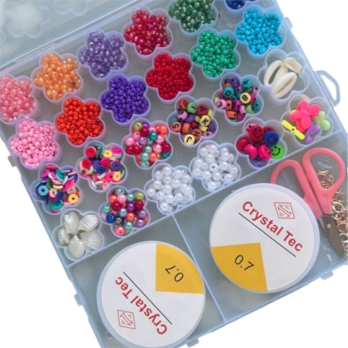Colourful bracelet making bead kit in a 24-compartment box – photo 3