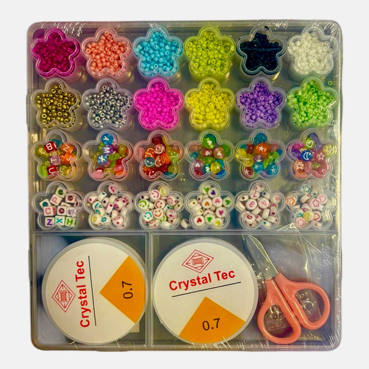 Colourful bracelet making bead kit in a 24-compartment box – photo 5