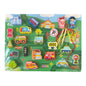 Wooden lacing toy with vehicles and a city-themed board