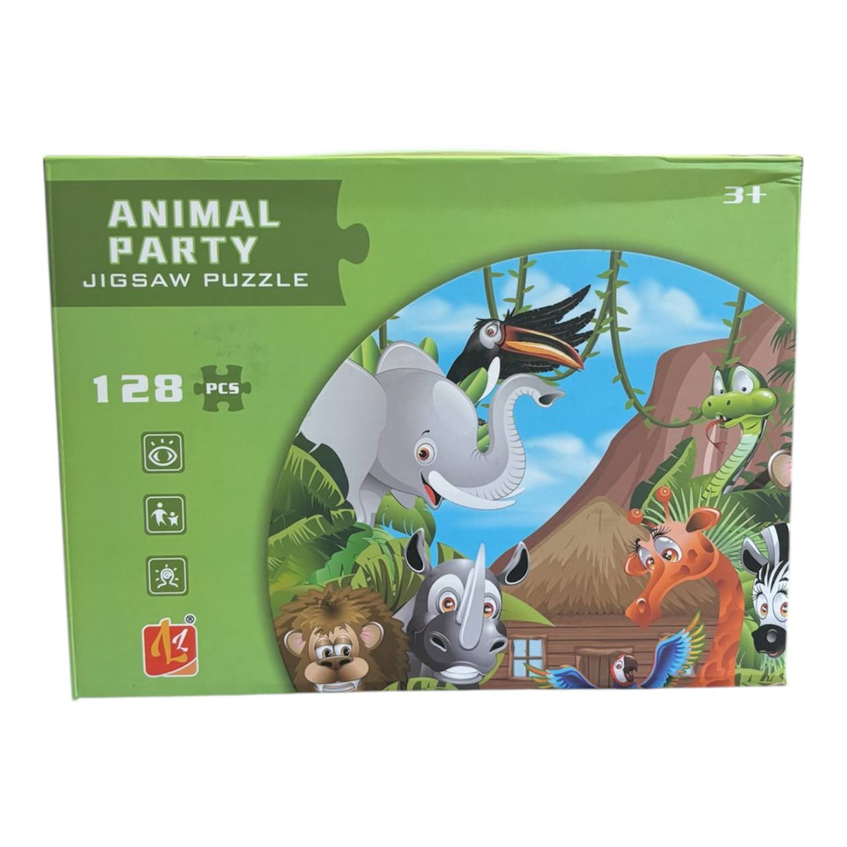 Puzzle Animal Party mit 128 Teilen im Koffer mit Griff – Foto 2