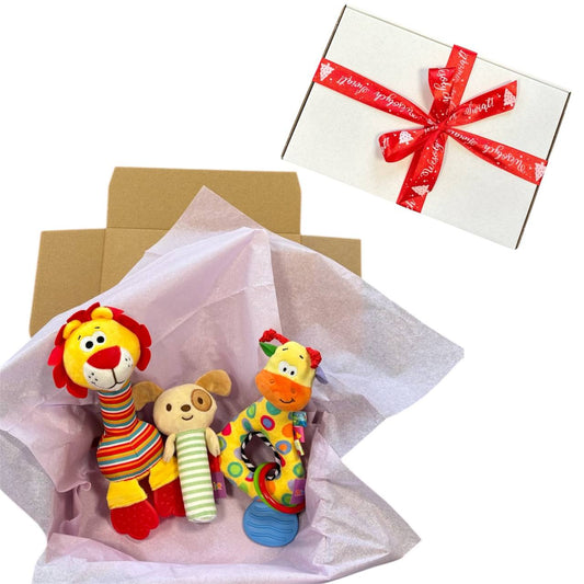 Zestaw zabawek – 3 zabawki dla niemowliaka prezent na Mikołąjki