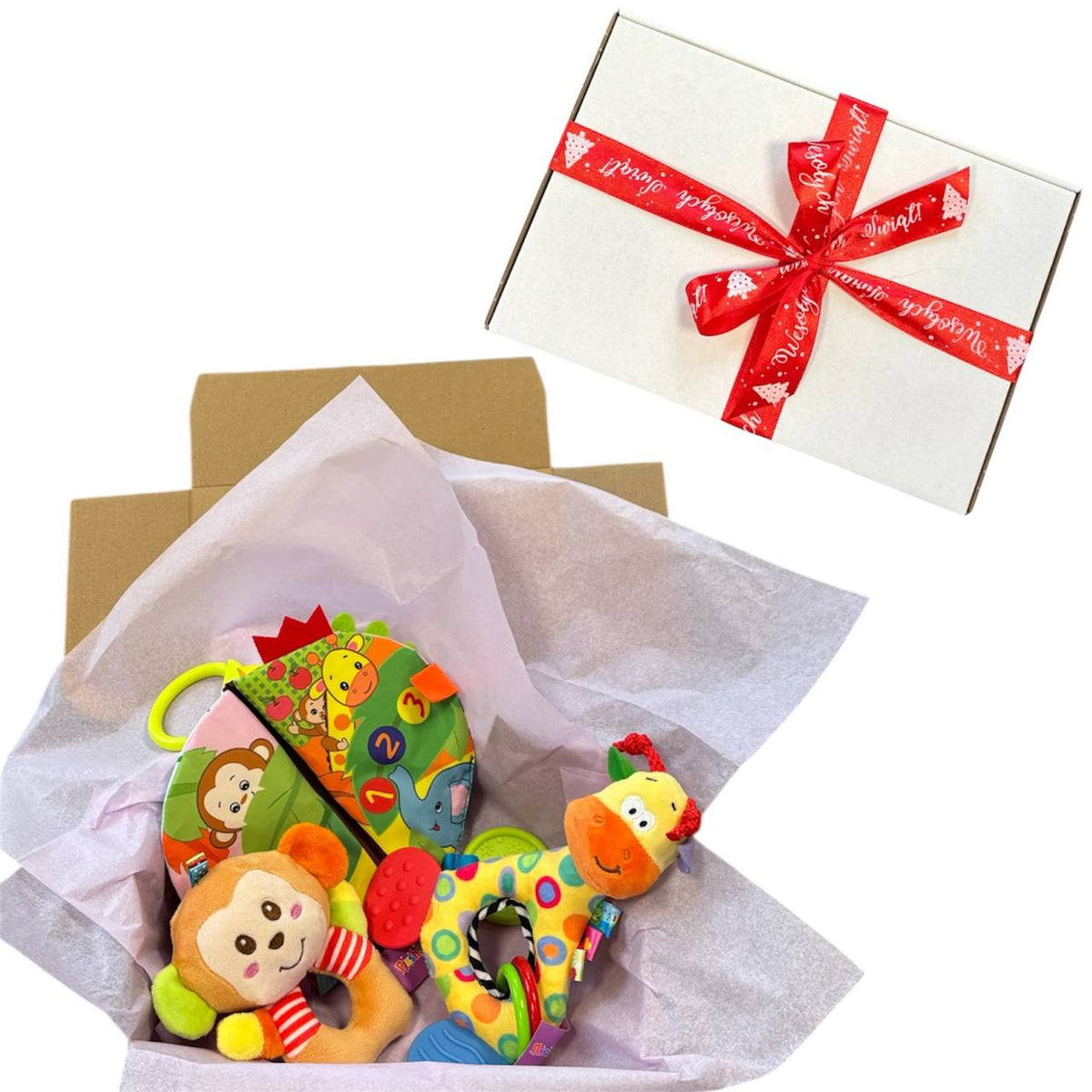 St Nicholas Day gift set – rattle, chew toy and picture book